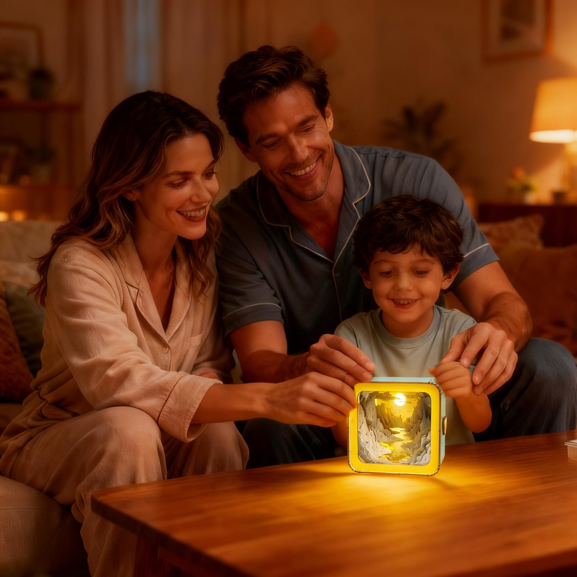 3D Puzzle Nightlight-Wooden 3D Puzzle Gifts-3D Wood Puzzles Sunlit Rivers Storybook Nightlight Home Décor for Adults,Unique Gifts for Mom,Dad,Sister,Wife - Image 7
