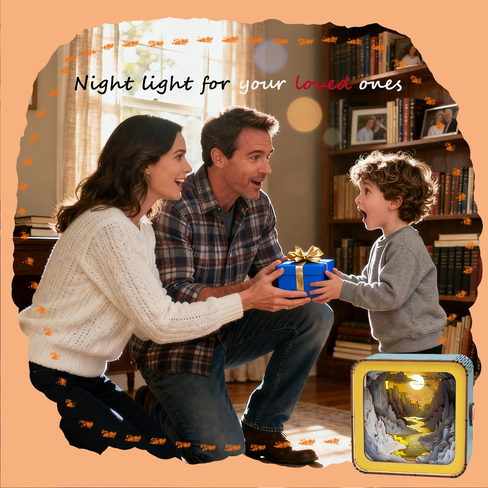 3D Puzzle Nightlight-Wooden 3D Puzzle Gifts-3D Wood Puzzles Sunlit Rivers Storybook Nightlight Home Décor for Adults,Unique Gifts for Mom,Dad,Sister,Wife - Image 8