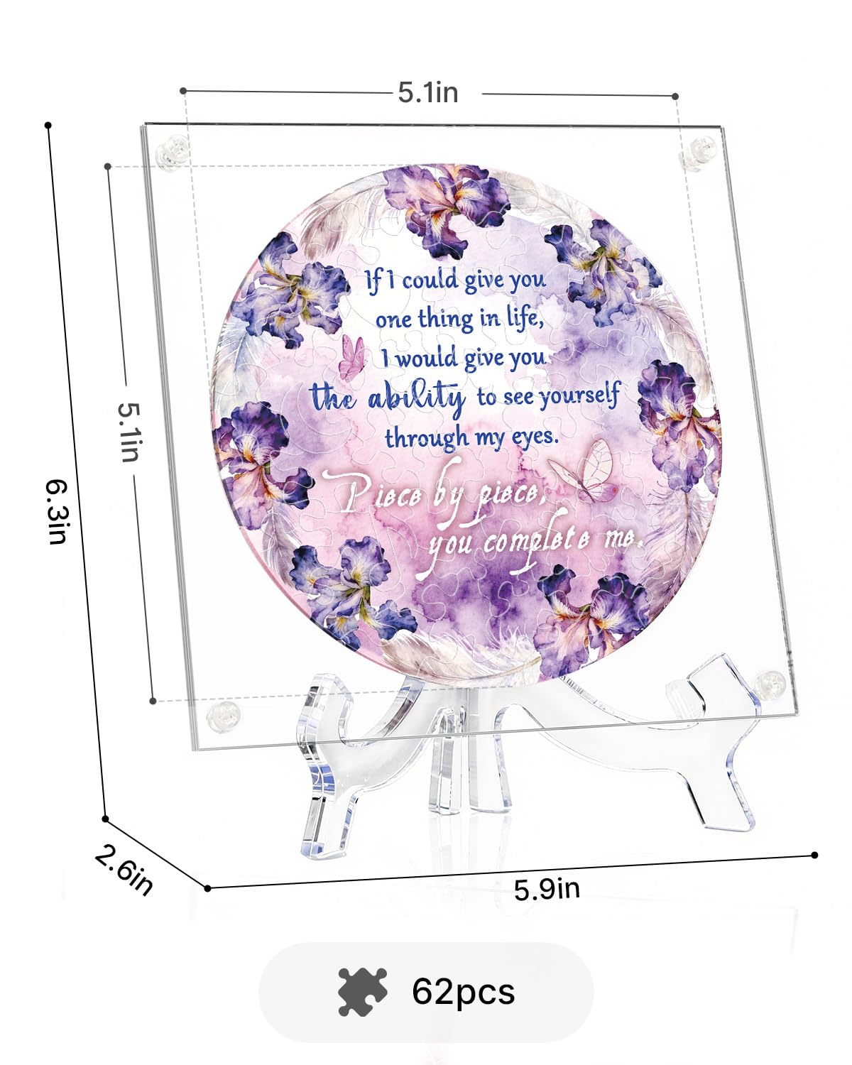 Acrylic Puzzle Ornament - Impossible Puzzles for Adults 3D Crystal Acrylic Puzzle Piece DIY Irregular Jigsaw Decor Creative Collectible Gift Family Friends Lover him Her Women Christmas Birthday - Image 6