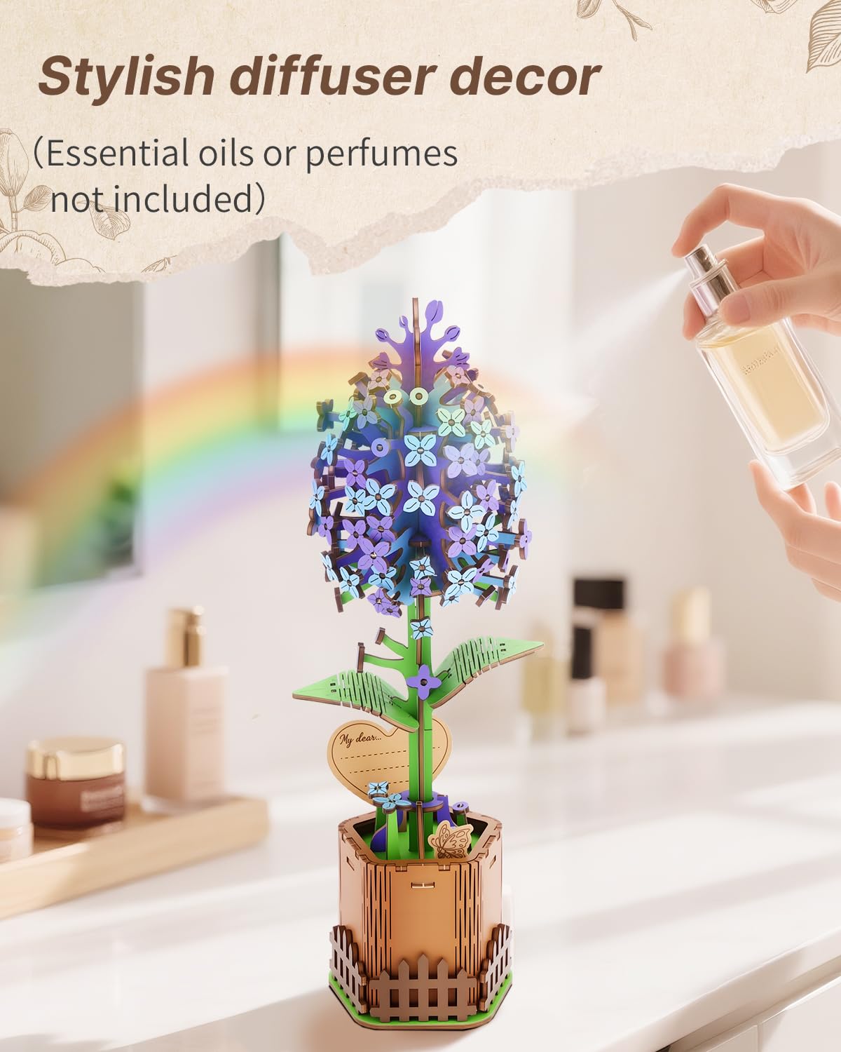 Kaayee 3D Flower Wooden Puzzles for Adults-Lilac, Wooden Flowers Model Kit Set DIY Crafts to Build, Mother's Day/Botanical Collection/Ideal Creative Gift Ideas/Housewarming（168 PCS） - Image 6