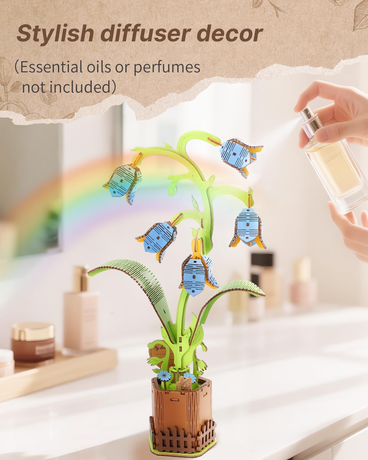 Kaayee 3D Flower Wooden Puzzles for Adults-Lily of the Valley, Wooden Flowers Model Kit Set DIY Crafts to Build, Mother's Day/Botanical Collection/Ideal Creative Gift Ideas/Housewarming（65 PCS） - Image 6