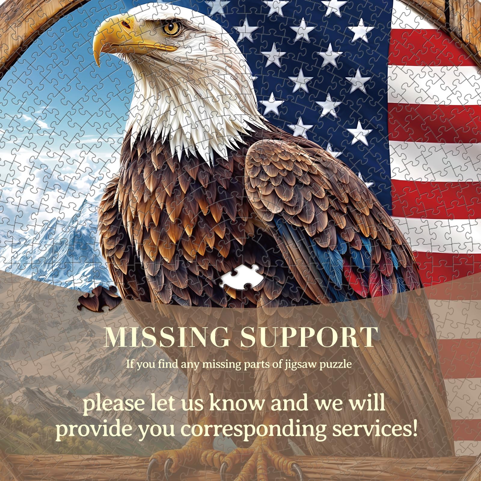 KAAYEE Puzzles for Adults 1000 Pieces, Bald Eagle Circular Jigsaw Puzzles 1000 Piece, 26.6in Round Impossible Hard Difficult Challenging Puzzle for Adults Birthday Home Decor - Image 7