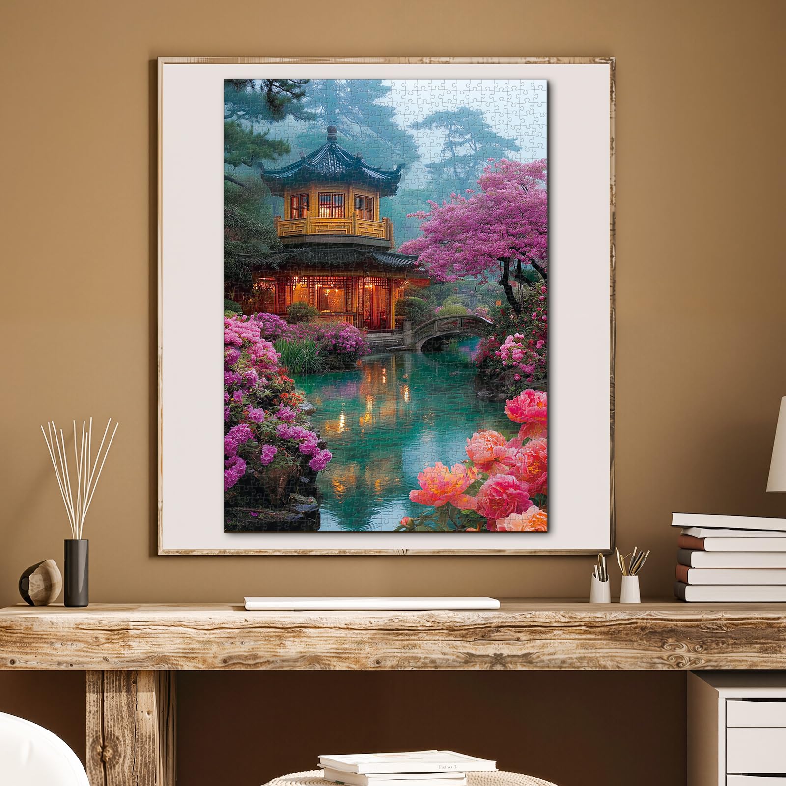 KAAYEE Puzzles for Adults 1000 Pieces, Flower Courtyard by Stream Paper Square Jigsaw Puzzles 1000 Piece, Impossible Hard Difficult Challenging Puzzle for Adults Birthday Home Decor - Image 4