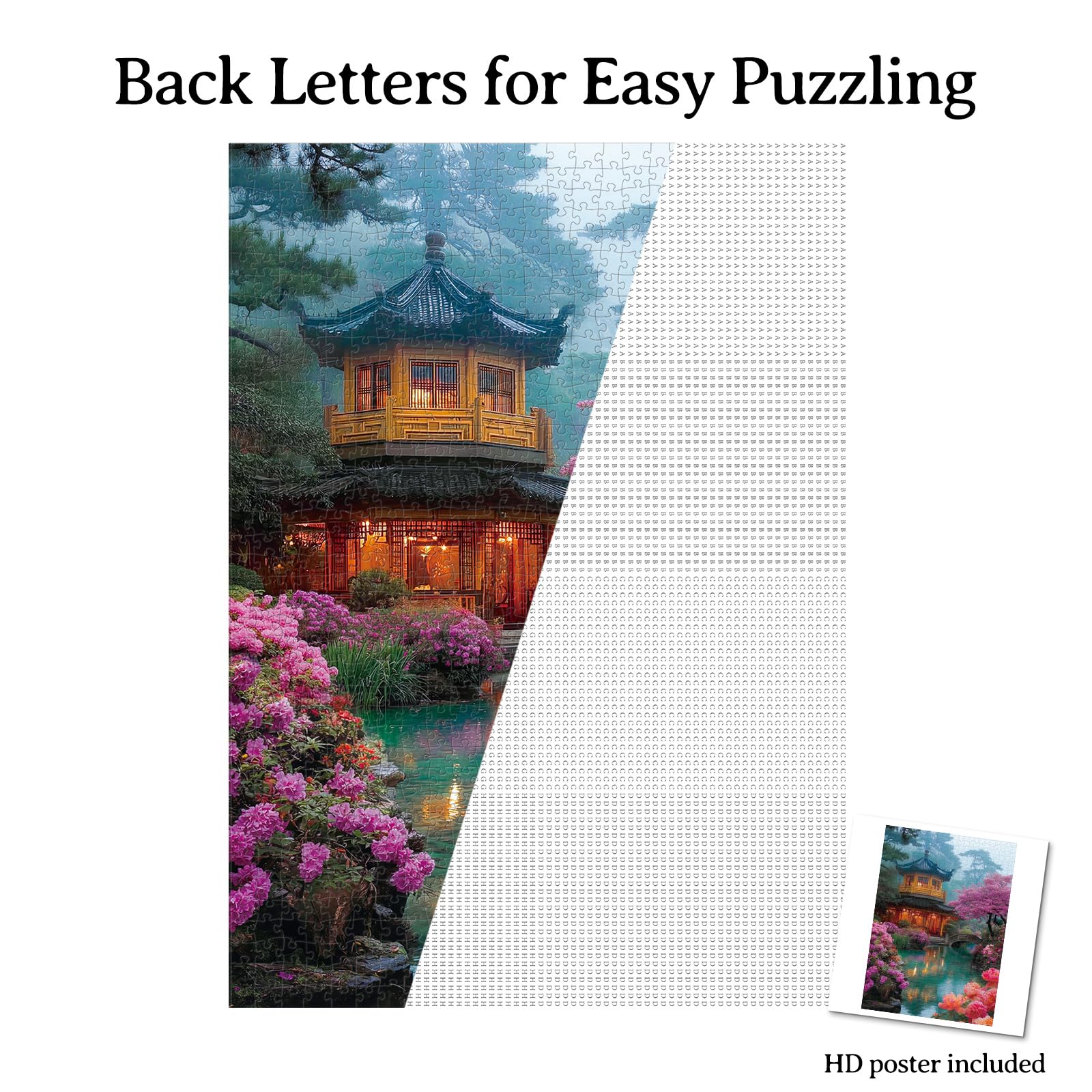 KAAYEE Puzzles for Adults 1000 Pieces, Flower Courtyard by Stream Paper Square Jigsaw Puzzles 1000 Piece, Impossible Hard Difficult Challenging Puzzle for Adults Birthday Home Decor - Image 6