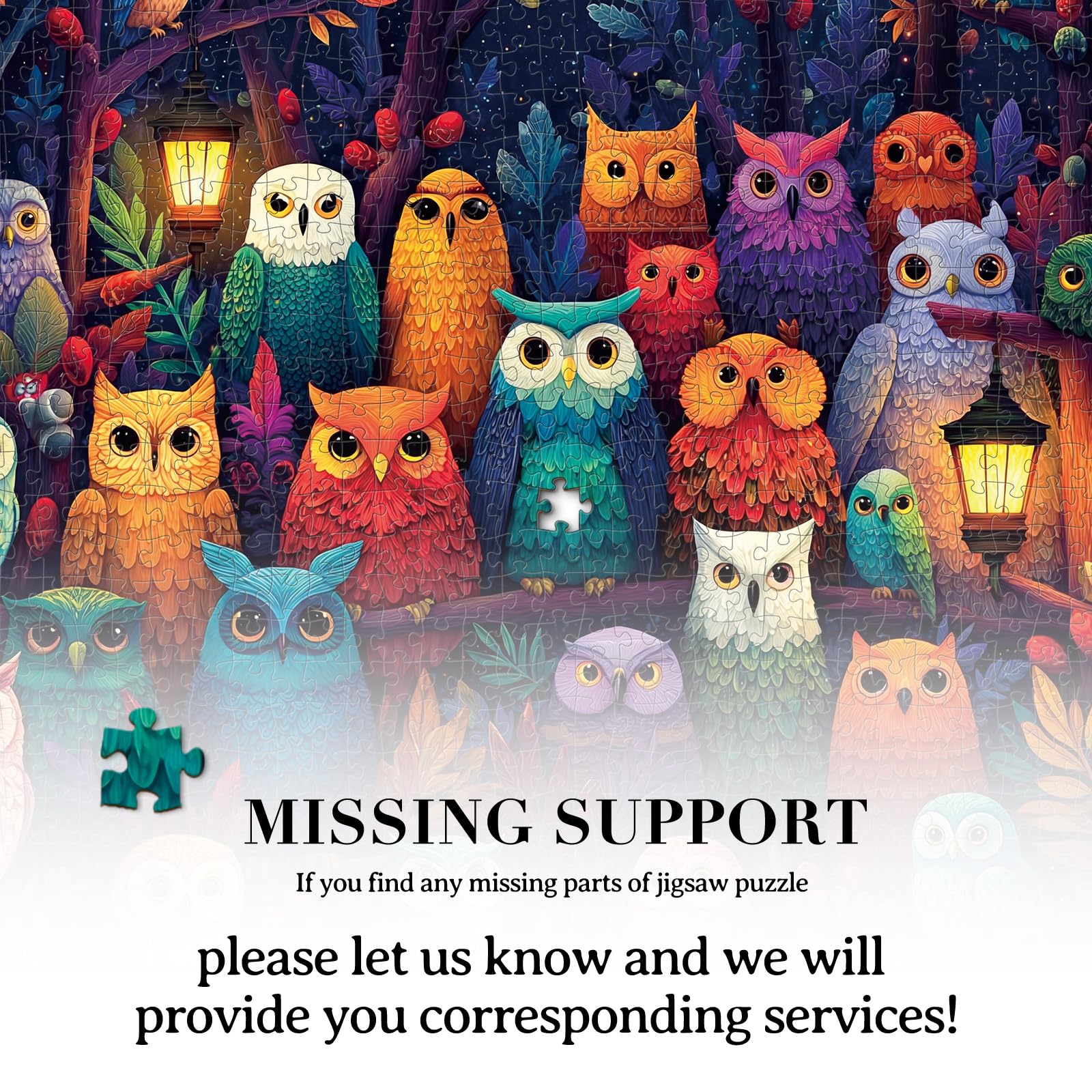 KAAYEE Puzzles for Adults 1000 Pieces, Paper Square Jigsaw Puzzles 1000 Piece, Impossible Hard Difficult Challenging Puzzle for Adults Birthday Home Decor (Owl Grove) - Image 8