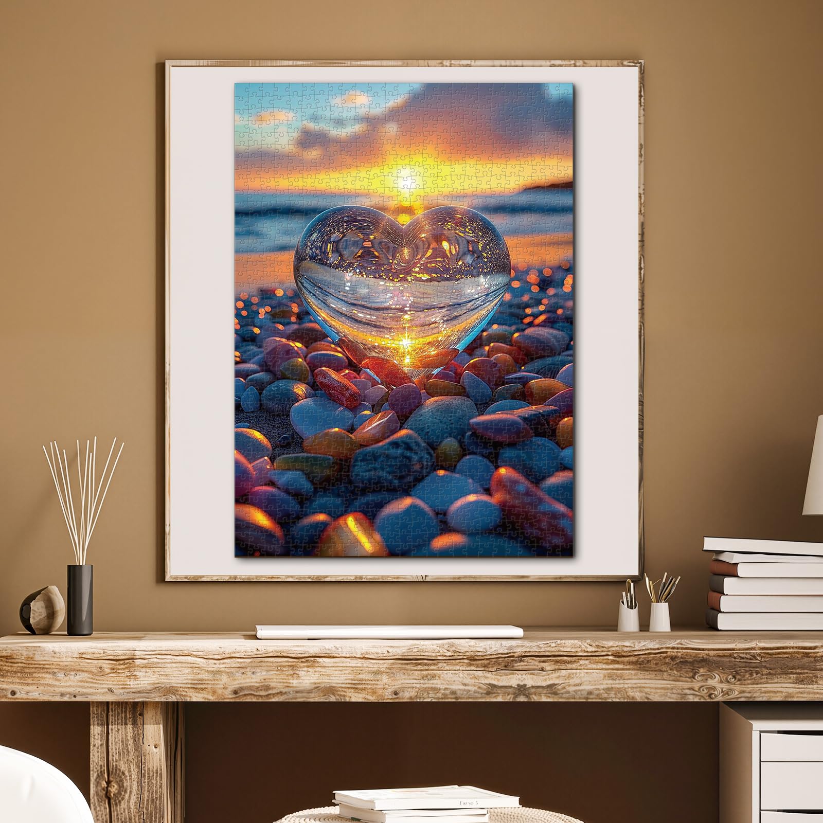 KAAYEE Puzzles for Adults 1000 Pieces, Paper Square Jigsaw Puzzles 1000 Piece, Impossible Hard Difficult Challenging Puzzle for Adults Birthday Home Decor (Glass Heart Sunset) - Image 4