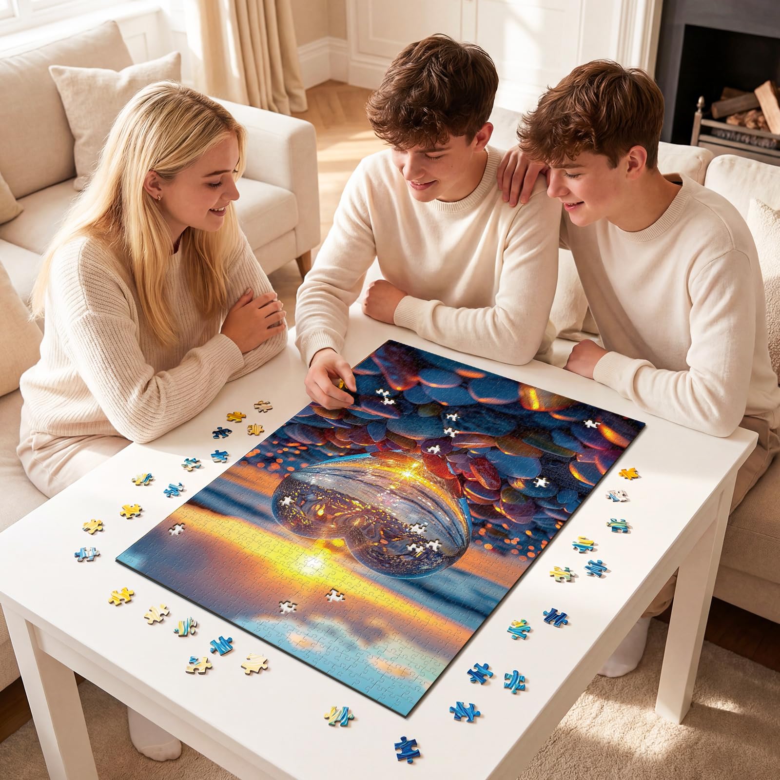 KAAYEE Puzzles for Adults 1000 Pieces, Paper Square Jigsaw Puzzles 1000 Piece, Impossible Hard Difficult Challenging Puzzle for Adults Birthday Home Decor (Glass Heart Sunset) - Image 5