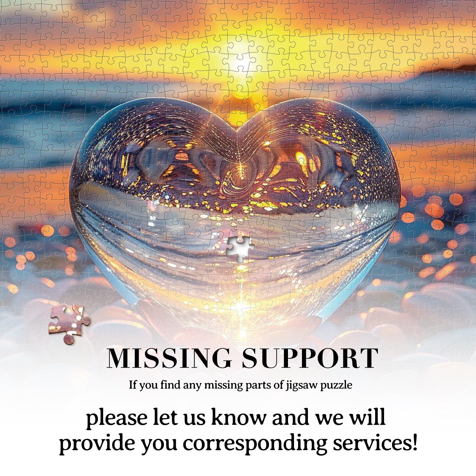 KAAYEE Puzzles for Adults 1000 Pieces, Paper Square Jigsaw Puzzles 1000 Piece, Impossible Hard Difficult Challenging Puzzle for Adults Birthday Home Decor (Glass Heart Sunset) - Image 8