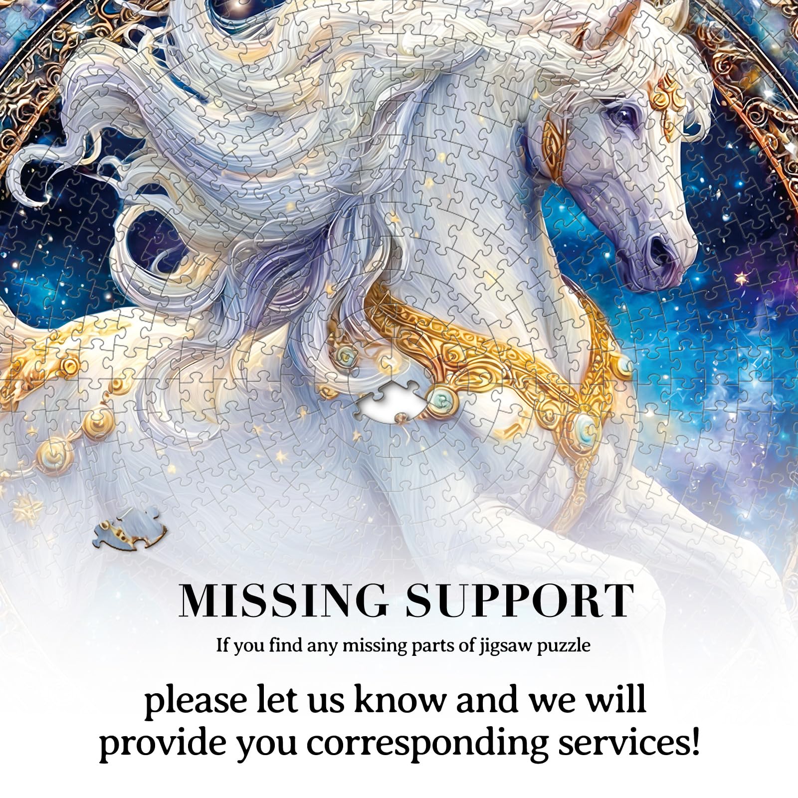 KAAYEE Puzzles for Adults 1000 Pieces, Round Jigsaw Puzzles 1000 Piece, 26.6in Circular Impossible Hard Difficult Challenging Puzzle for Adults Birthday Home Decor (Cosmic Horse) - Image 8