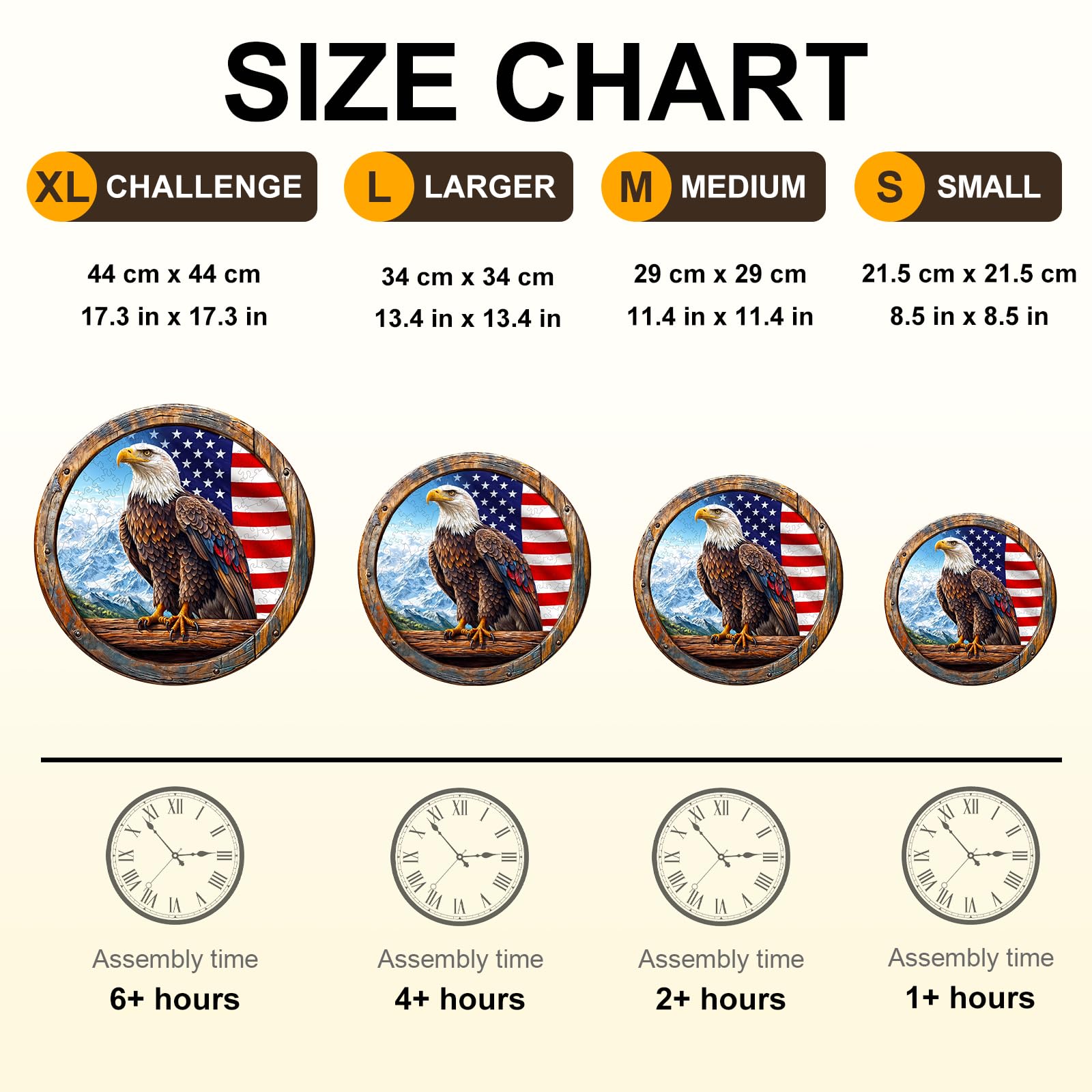 KAAYEE Wooden Puzzles for Adults, 3D Vision Effect Bald Eagle Wooden Jigsaw Puzzle Unique Shape Wood Puzzle Adult, Flat Puzzle Birthday Fathers Family Game (S-8.5 * 8.5in-100pcs) - Image 3