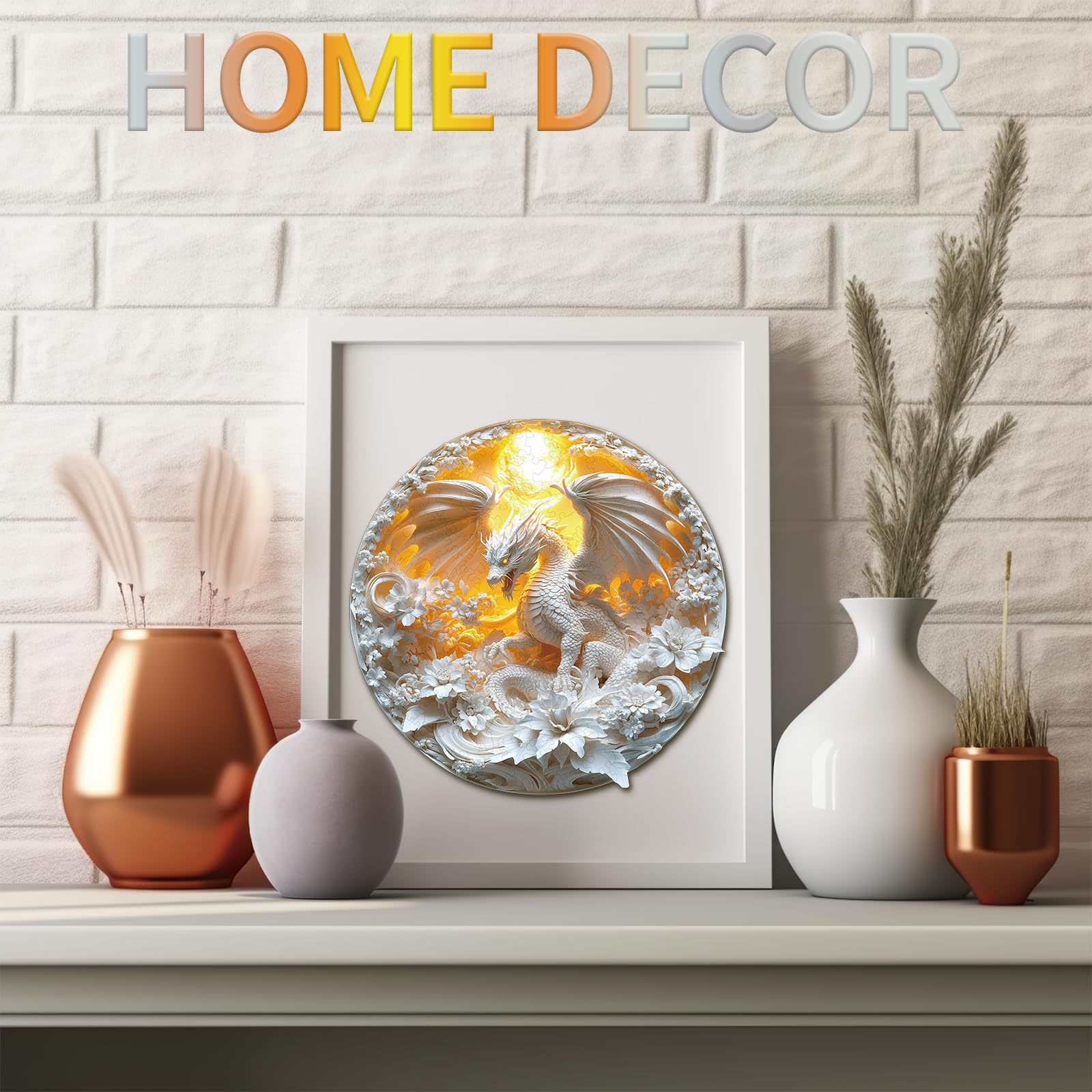 KAAYEE Wooden Puzzles for Adults, 3D Visual Fierce Dragon Wooden Jigsaw Puzzle Unique Shape Wood Puzzle Adult, 3D Effect Flat Puzzle Birthday Family Games (S-8.4 * 8.4 in-99pcs) - Image 6