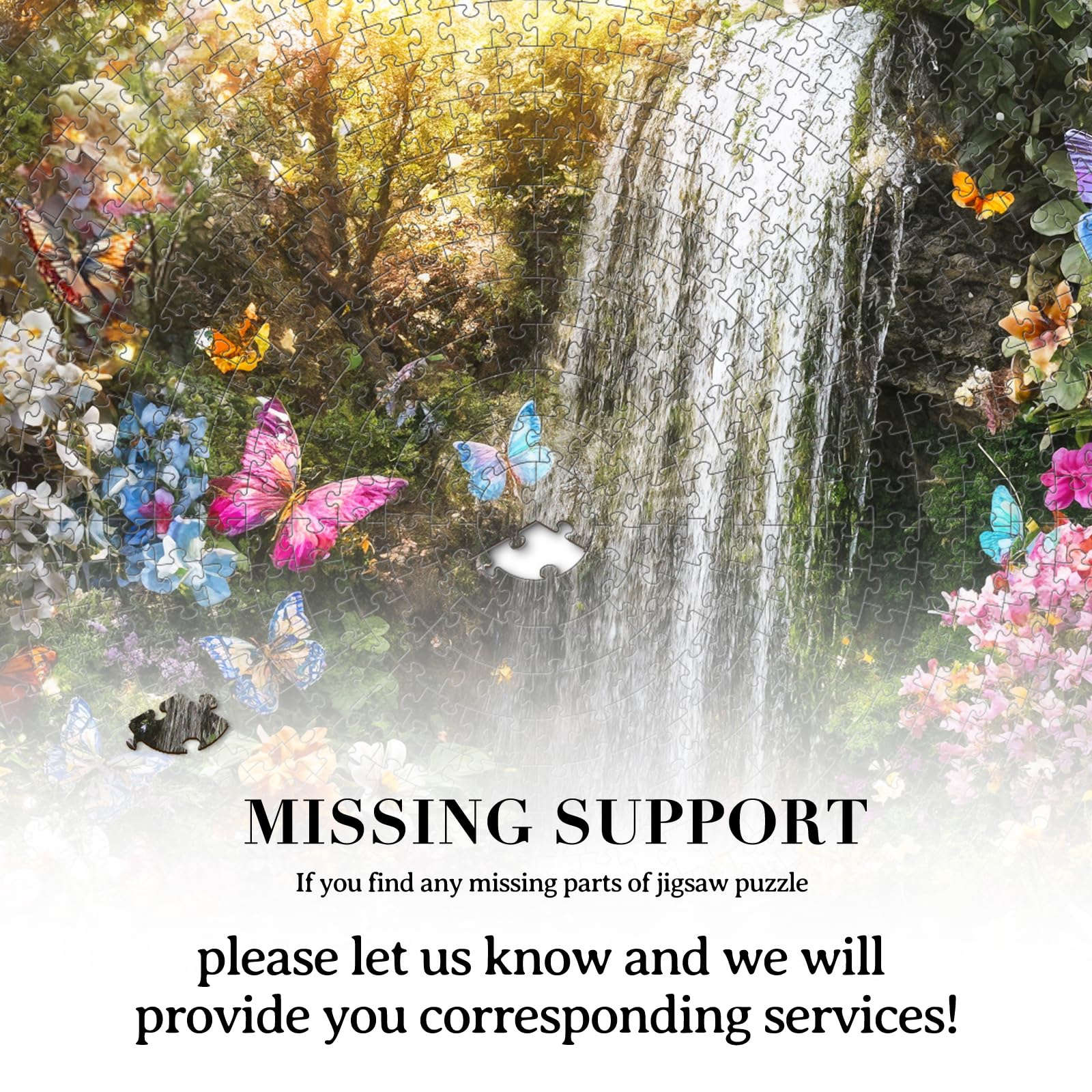 Puzzles for Adults 1000 Pieces, Butterfly & Waterfall Circular Jigsaw Puzzles 1000 Piece, 26.6in Round Impossible Hard Difficult Challenging Puzzle for Adults Birthday Home Decor - Image 8