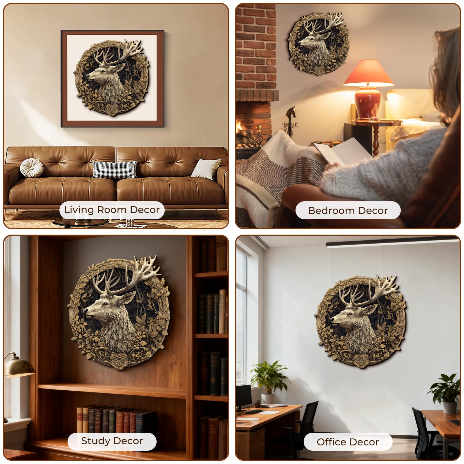 Wooden Puzzles for Adults, 3D Vision Effect Deer Wooden Jigsaw Puzzles Unique Shape Advanced Wood Puzzle Adult, Fathers Flat Puzzle Birthday Gift Family Game (8.5 * 8.3in 100pcs) - Image 5