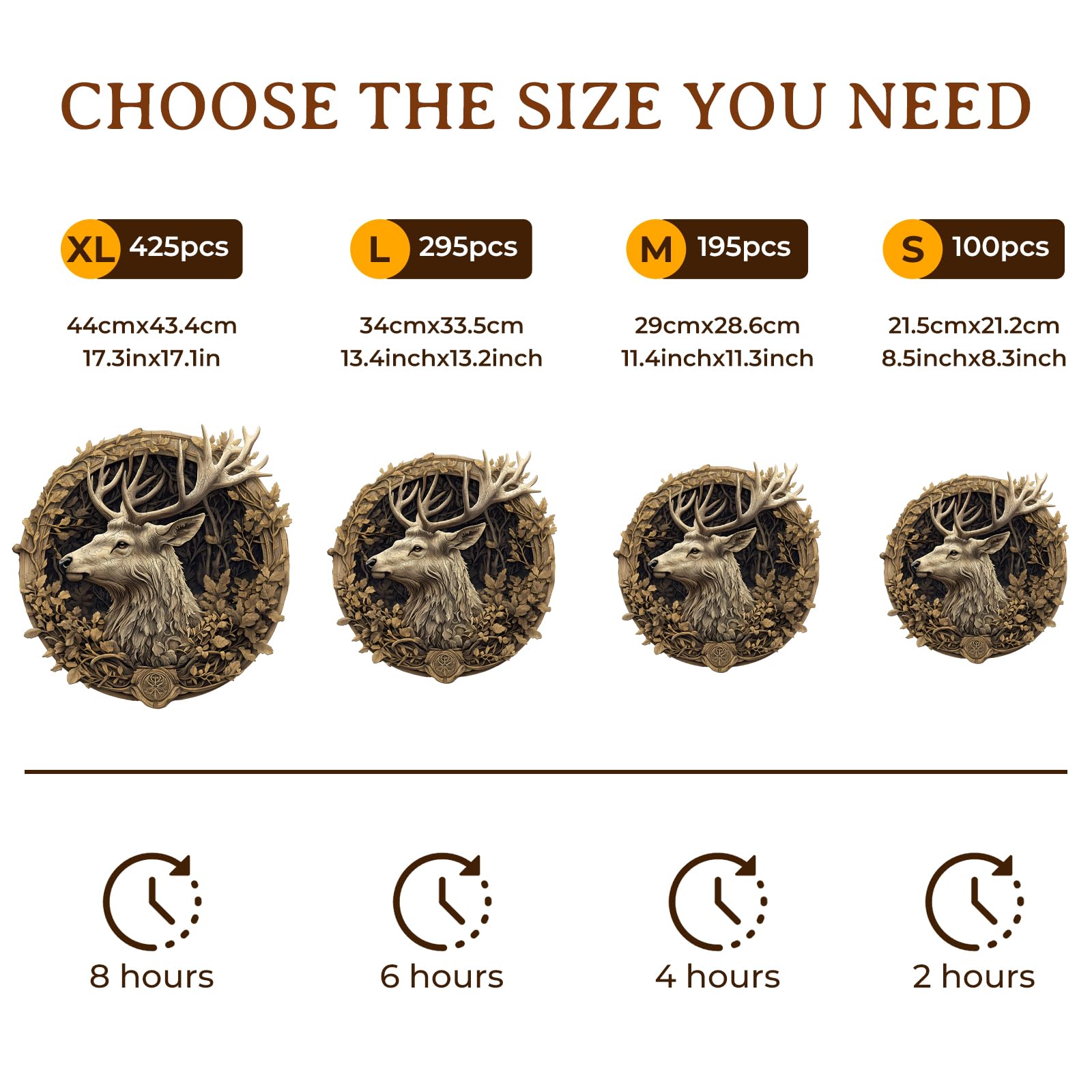 Wooden Puzzles for Adults, 3D Vision Effect Deer Wooden Jigsaw Puzzles Unique Shape Advanced Wood Puzzle Adult, Fathers Flat Puzzle Birthday Gift Family Game (8.5 * 8.3in 100pcs) - Image 8