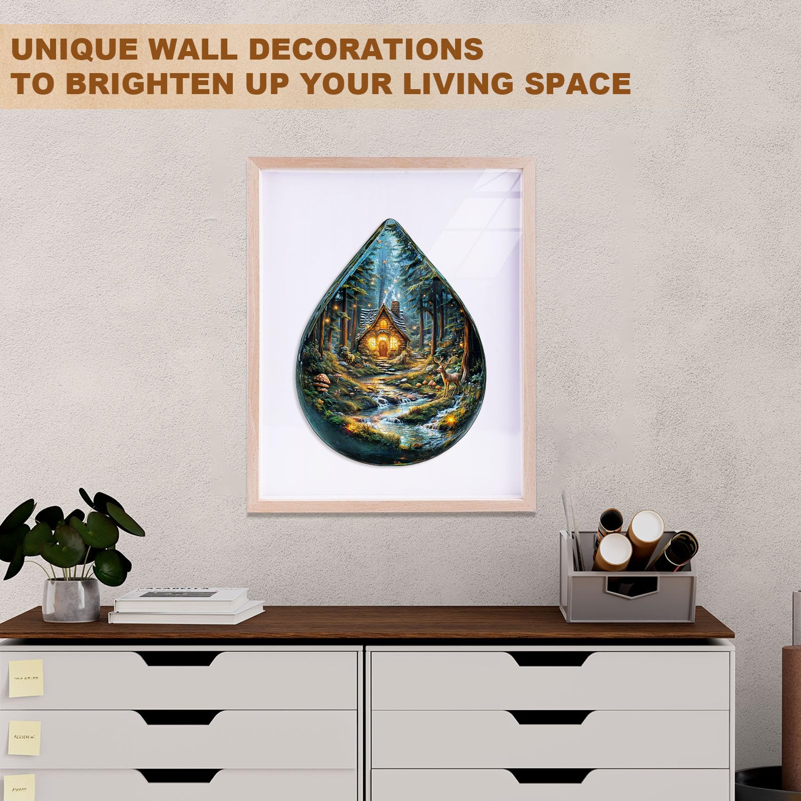 Wooden Puzzles for Adults, Mystic Forest Wooden Jigsaw Puzzle Unique Shape Wood Puzzles Adult 3D Visual Effect, Birthday Gifts for Puzzle Lovers (M-11.4 * 8.8in-135pcs) - Image 6